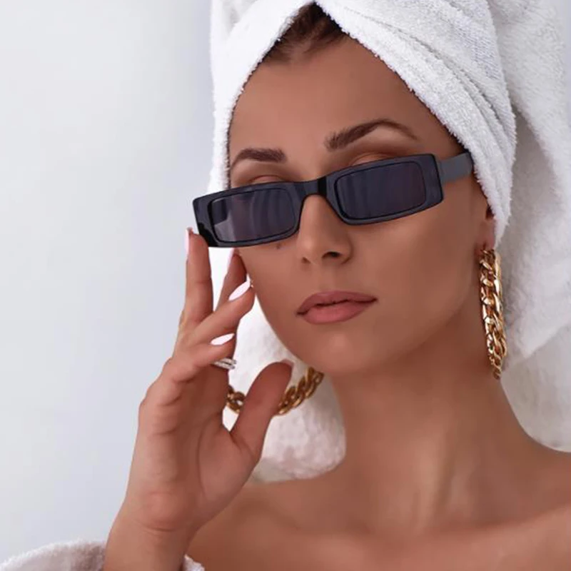 Очки солнцезащитные женские прямоугольные, винтажные маленькие брендовые дизайнерские солнечные очки в стиле ретро, уличные дорожные очки...