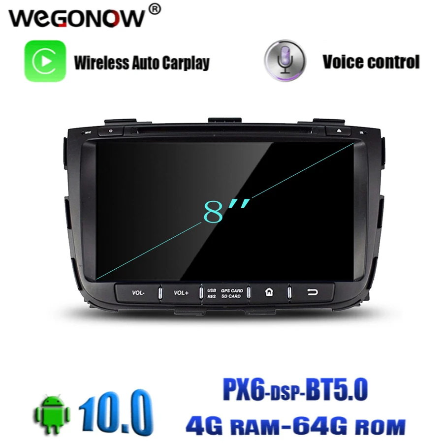 PX6 DSP IPS Android 10 0 для kia SORENTO 2013 2014 Octa Core 4 Гб RAM 64 Bluetooth5.0 Wifi 4G GPS карта Автомобильный DVD
