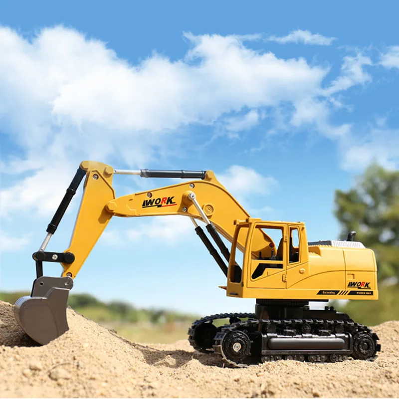 38531/24 8CHRC Excavator Die-cast Alloy Metal Construction Tractor 2.4Ghz Remote Control RC Engineer Truck Car Birthday Gift Toy | Игрушки и