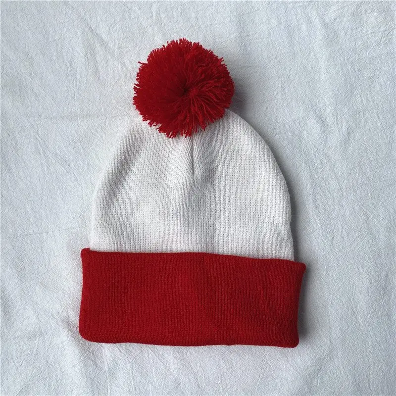 Шапка с помпоном WZCX в стиле унисекс Рождественская шапка прострочкой уличная