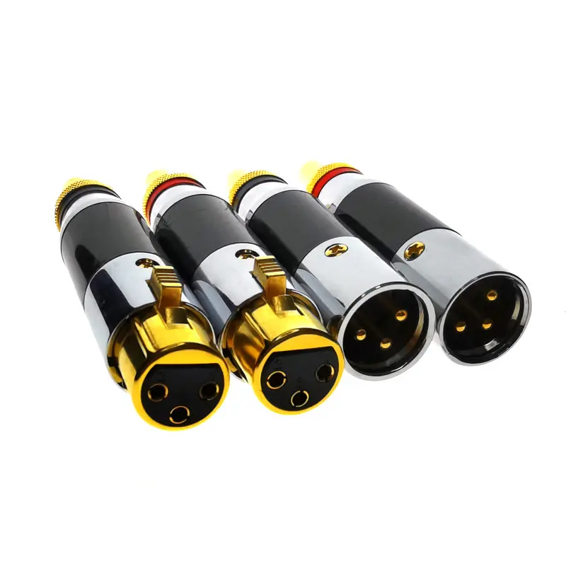 2 шт. Медь углеродного волокна родиевое покрытие аудио Переходник RCA Женский к XLR