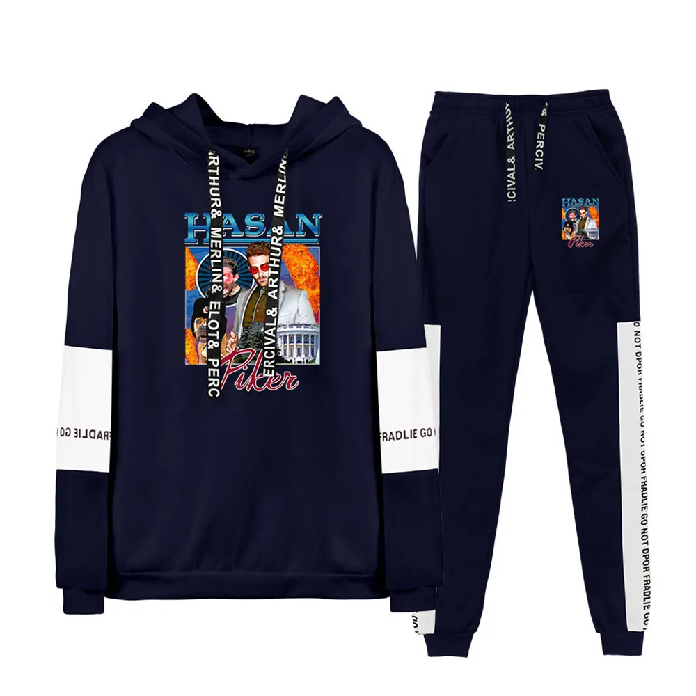 

WAWNI Hasan Piker Hoodie Sets Casual Clothes Cosplay Pullover Pants Unique Hoodies Two Piece Set XXS-4XL Hip-hop 2 Piece Suit