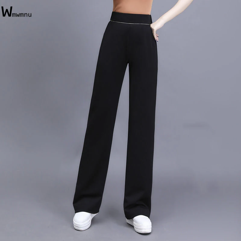 

Casual Loose Wide Leg Pants Large Size Office Lady Trousers Female Fashion Solid High Waist straight Leg Pants Women