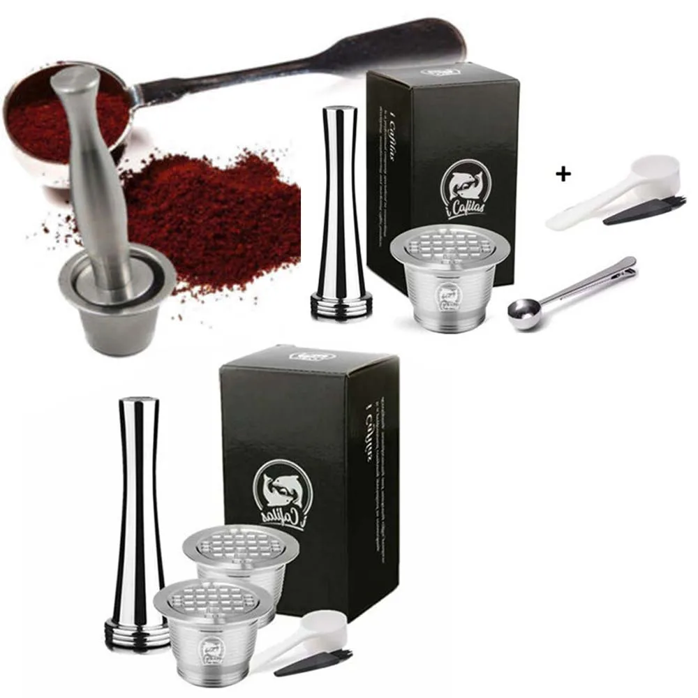 

Reusable Coffee Capsule Powder Spoon Brush Kit Washable For Nespresso Replace