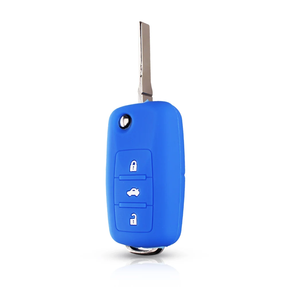 Чехол KEYYOU для VW Golf Bora Jetta POLO GOLF Passat Skoda Octavia A5 Fabia SEAT Ibiza Leon 2/3BTN силиконовый чехол