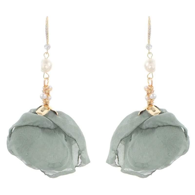 Элегантные роскошные длинные висячие серьги с жемчугом 11 женские в виде лотоса