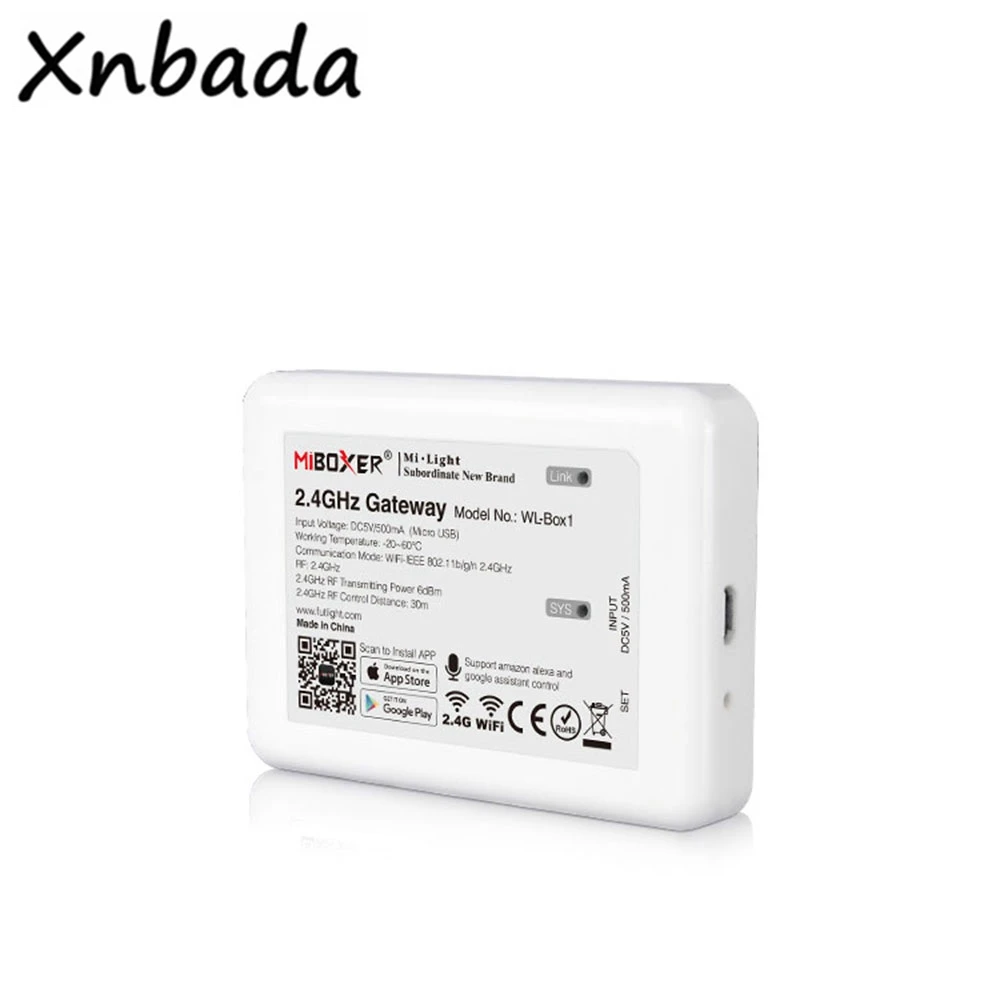 Светодиодный контроллер Milight работающий с Alexa Google Assistant MiBoxer 2 4G RGBW светодиодный