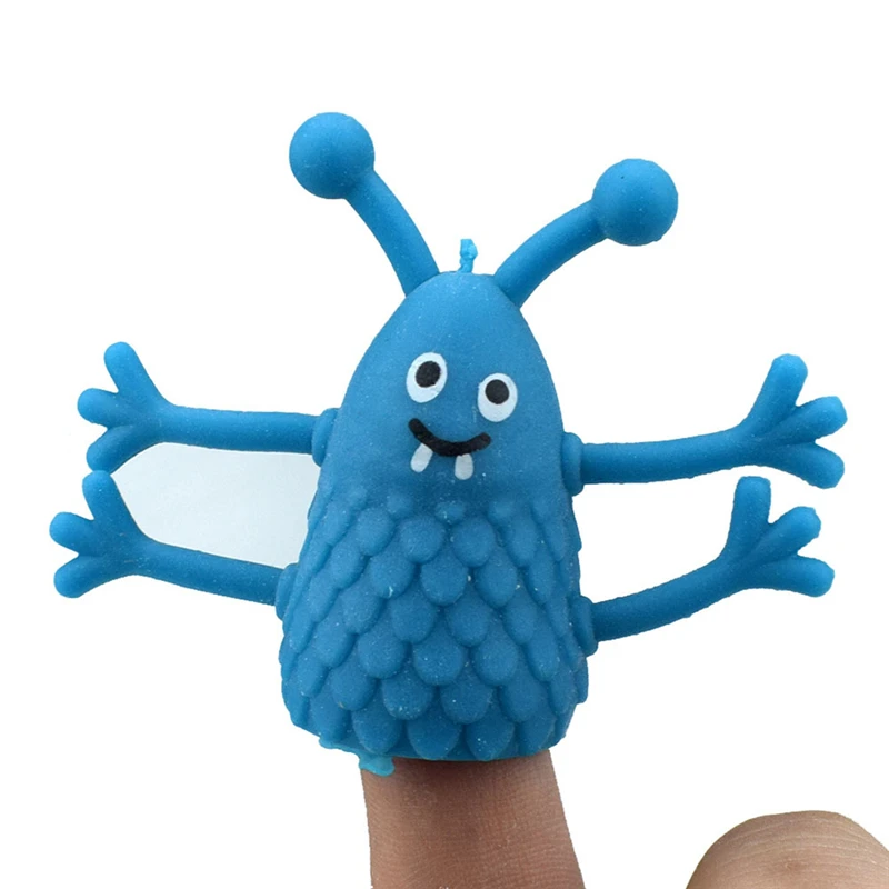 

4pcs/Lot Random Color Novelty TPR Plastic Cute Hand Puppets Children Kids Finger Puppets Toy For Parents Storytelling Props