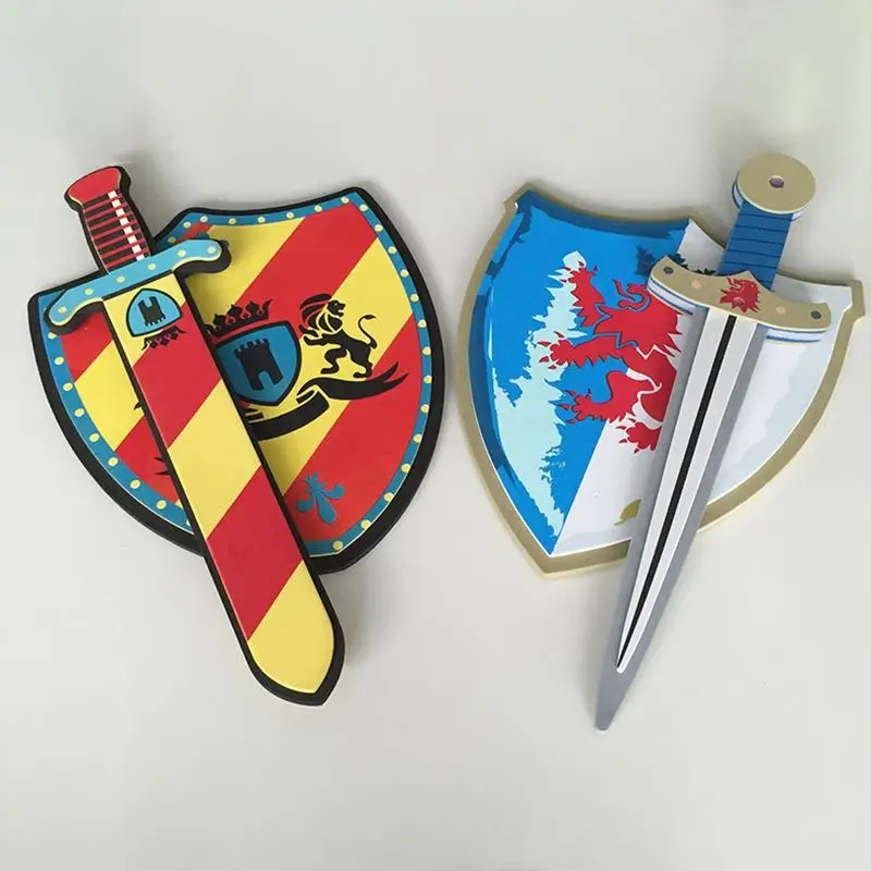 Juego de escudo de espada pirata de Eva para ni&ntilde;os, Cosplay al aire libre, pel&iacute;cula de Anime, Arma de juguete suave de espuma, regalos de simulaci&oacute;n-0