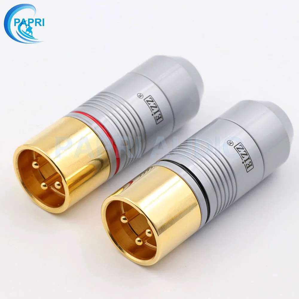 EIZZ EZ-206M высококачественный Балансирующий разъем 3Pin XLR штекер позолоченный для