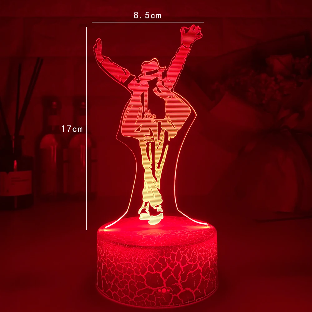 

Michael Jackson Dancing Figure Led Night Light 3d Illusion Color Changing Nightlight for Home Decoration Bedside Table Lamp Gift