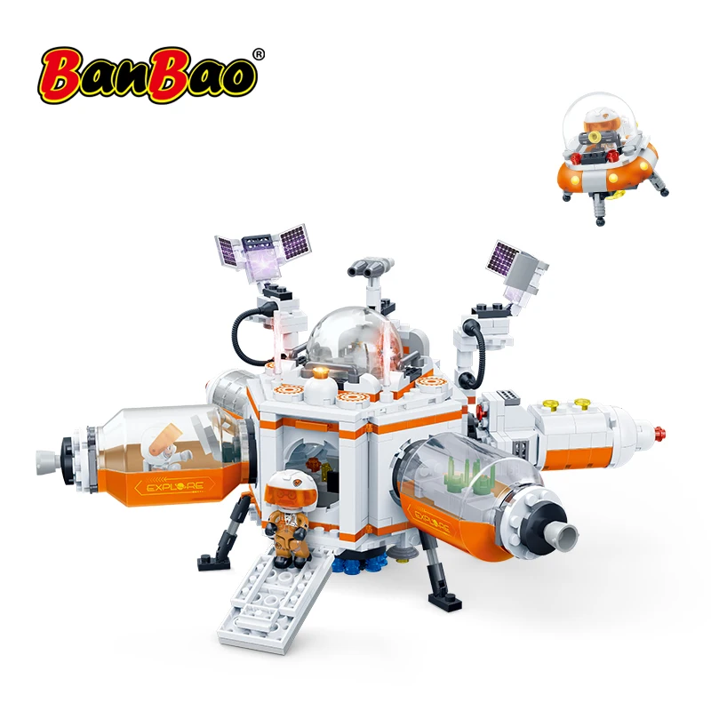 BanBao Исследуйте мировые модели Marses habitat and Small Lander capsule Bricks игрушки для детей Gifs