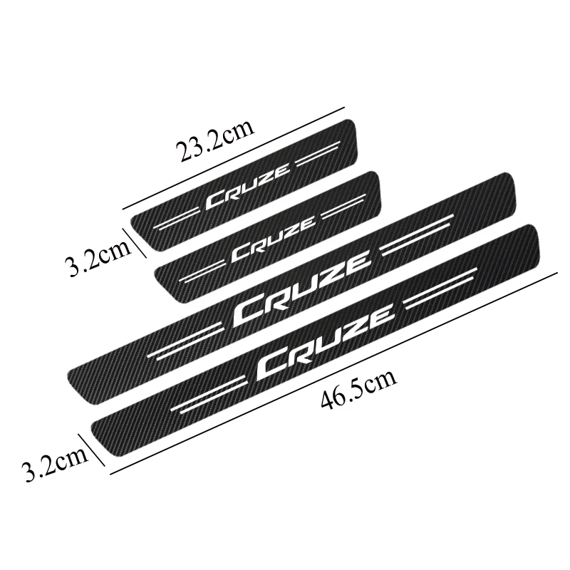 Chevrolet Cruze Colorado Spark Captiva Car Door Sill Guard Sticker Film - Set of 4 - Anti-Scratch Carbon Scuff Pedal Guards Cover image 2