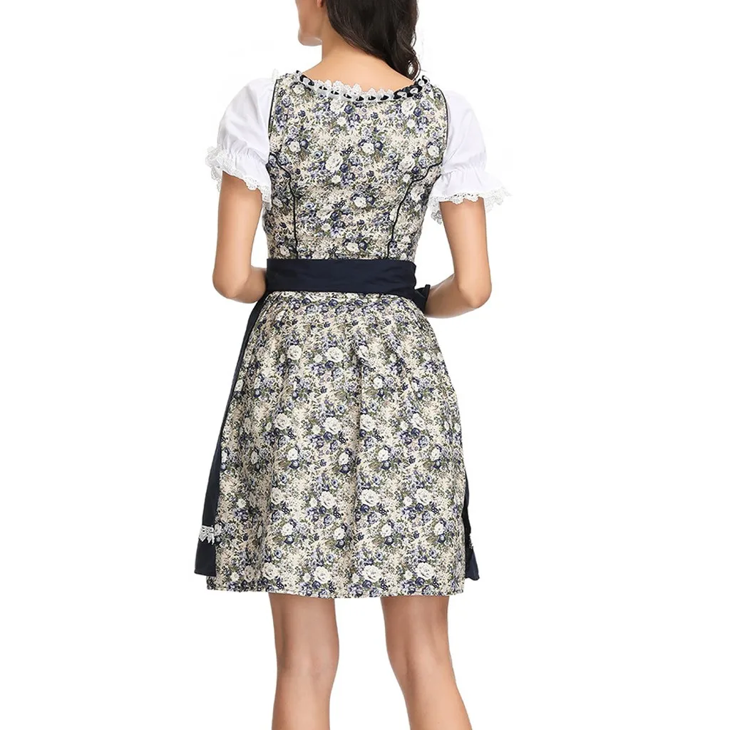 2020 Октоберфест искусственная кожа милое женское платье-дирндл традиционный