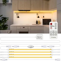 COB LED Strip Dimmable Under Cabinet Light Kit PCS with Remote Control for Kitchen Counter Closet Bathroom Warm Light Strip