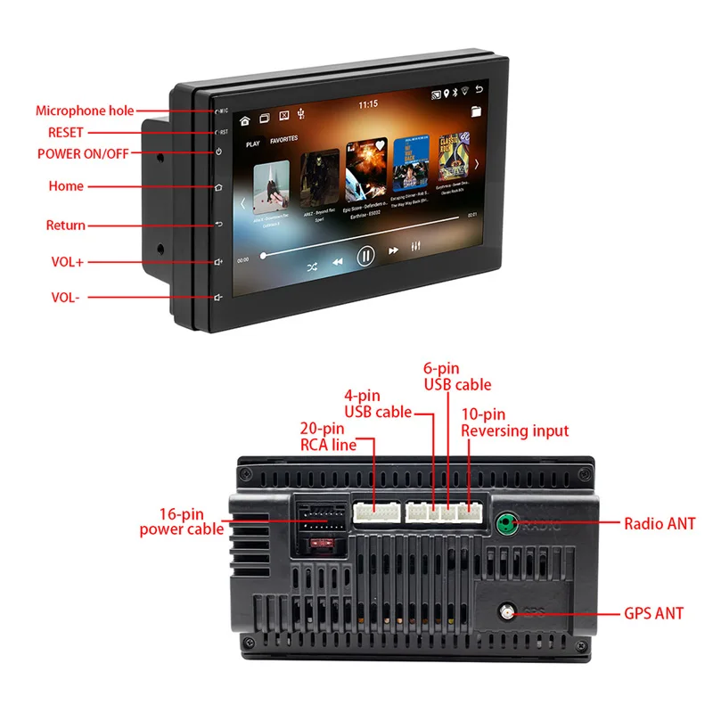 essgoo 7 android 2 din car radio 2gb 16gb gps navigation auto stereo wifi bt for nissian toyota multiple theme ui autoradio free global shipping