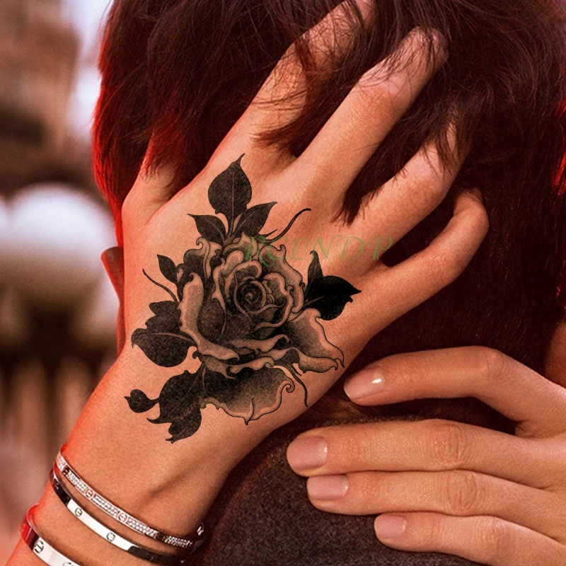 

Waterproof Temporary Tattoo Stickers rose flower plant hand arm Fake Tatto Flash Tatoo Body Art tattoos for Girl Women Men kid