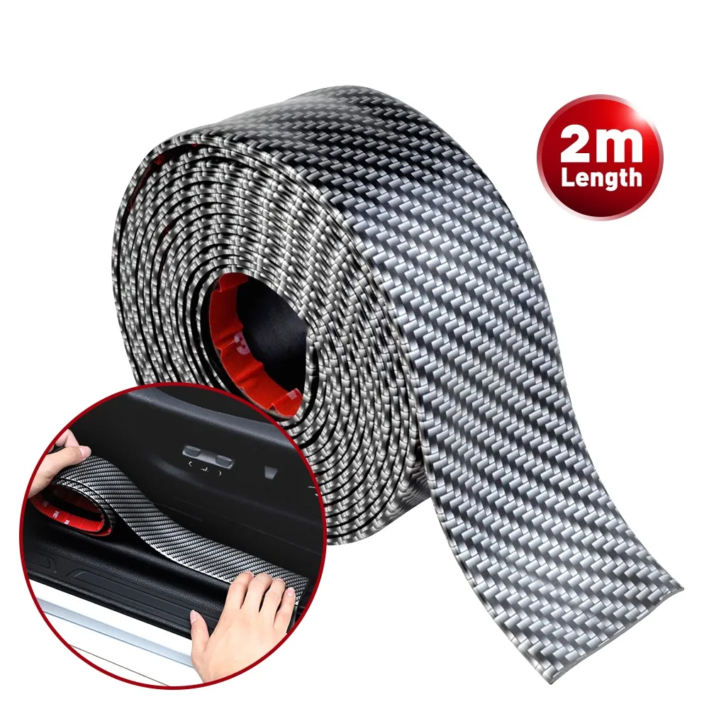 Углеродное волокно защитная полоса для края порога протектор VW Golf Passat Polo Touran t4 Caddy