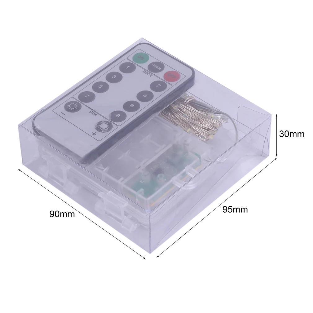 

ICOCO 6m LED Bright Silver Wire String Light Fairy Christmas Party Decor Lighting 3AA Battery Box with 8 Function Remote Control