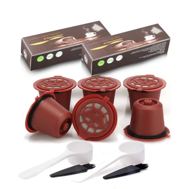 Многоразовый фильтр Nespresso многоразовый фильтр для кофейных капсул многоразовый ложка и кисточка мини-эссенца - Цвет: 2capsule