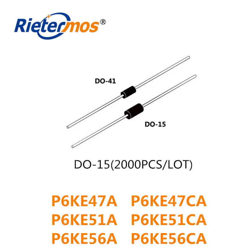2000 шт DO 15 P6KE47A P6KE47CA P6KE51A P6KE51CA P6KE56A P6KE56CA 204AC высокого качества|Запасные части| |