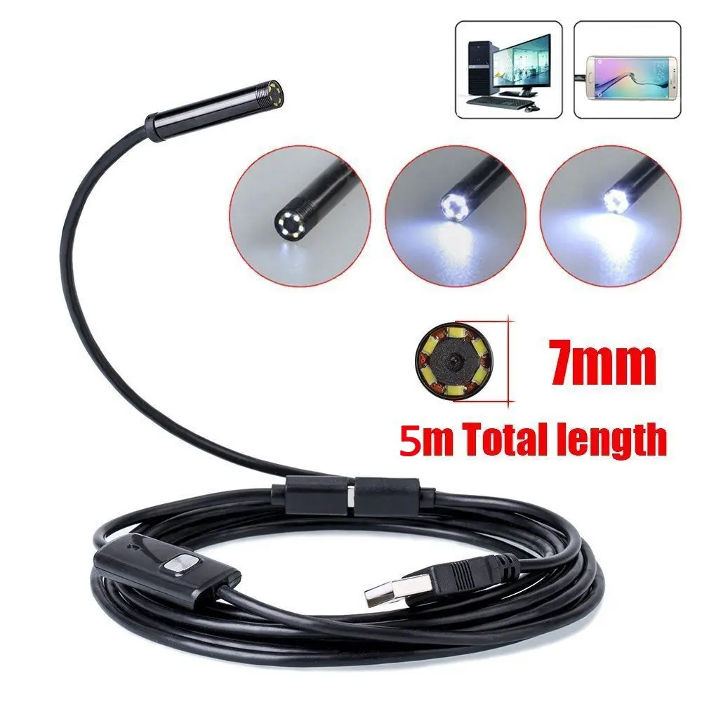 

Waterproof Drain Pipe Inspection Camera Plumbing USB Endoscope Borescope Set Use