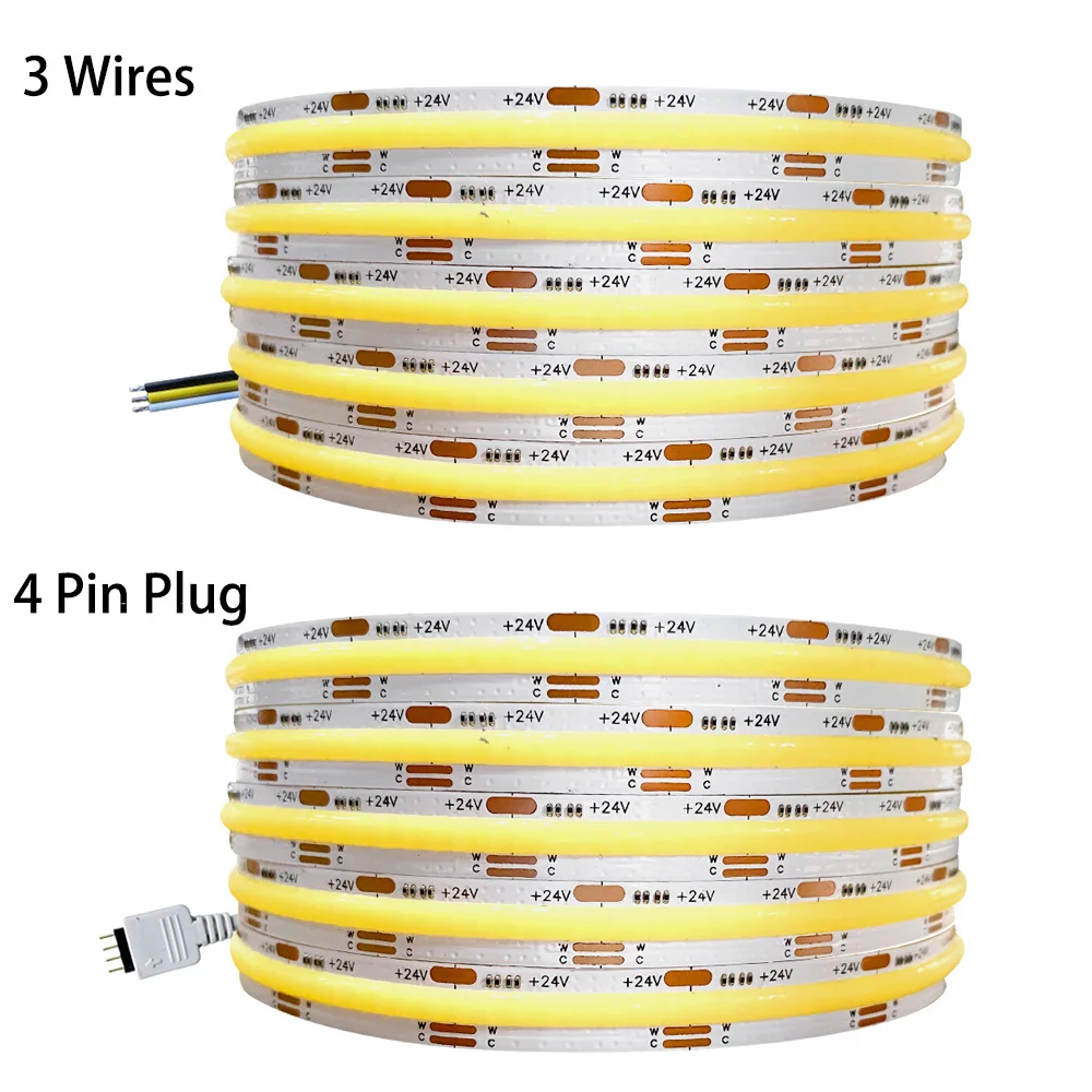 Двухцветная светодиодная лента CCT с монолитным блоком светодиодов s 2700K-6500K DC 24 в 12