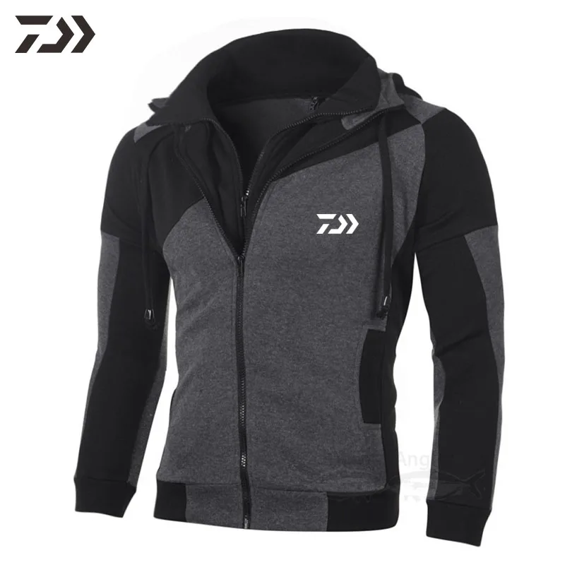 

Autumn Daiwa Men's Hoodie Sweater Fishing Jacket Men Breathable Patchwork Fishing Shirt Long Sleeve In Fishing Clothing Hiking