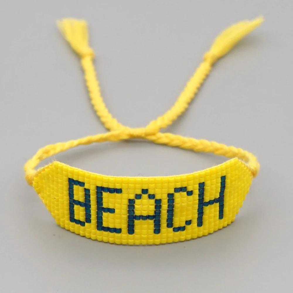 

Go2Boho Beads Jewelry Beach Letter Bracelet Women 2021 Handwoven Boho Friendship Braided Jewellery Miyuki Bracelets for Girl