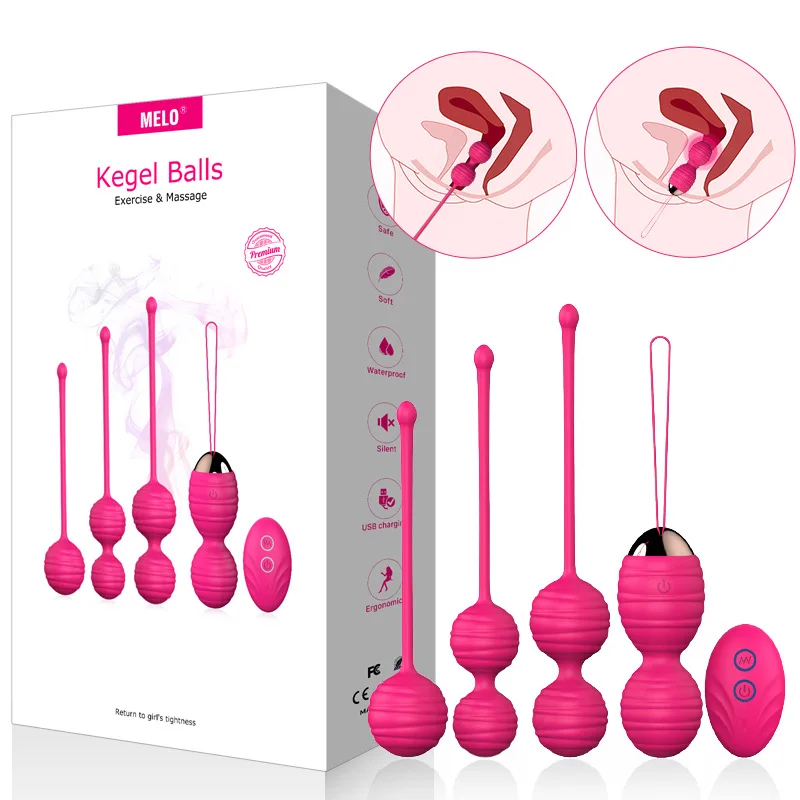 

Female Kegel Shrink Balls 12 Speed Remote Control Vibration Jumping Eggs Vaginal Dumbbell Controller Health Care Massage Balls