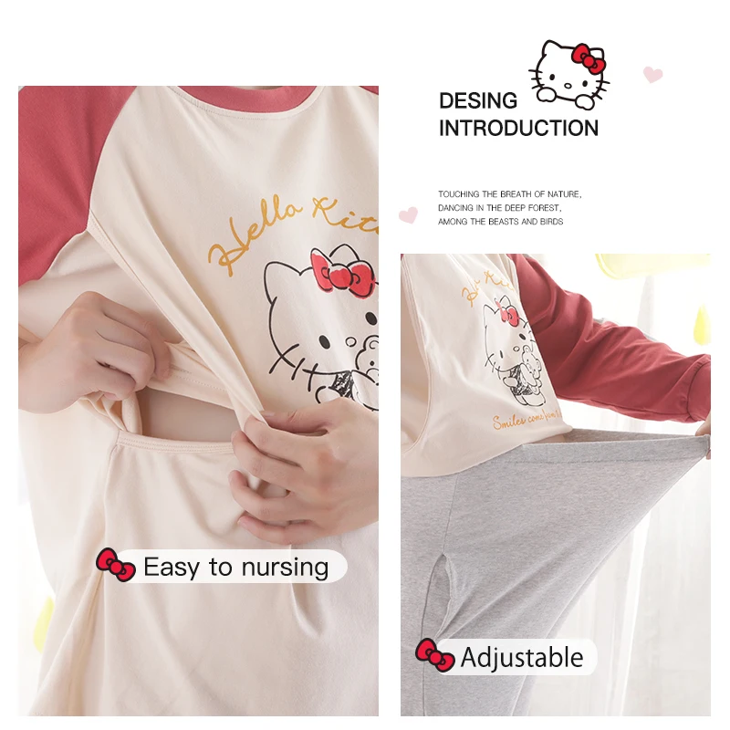 YATEMAO 2 шт./компл. пижамы для беременных Пижама кормящих мам комплект одежды Одежда