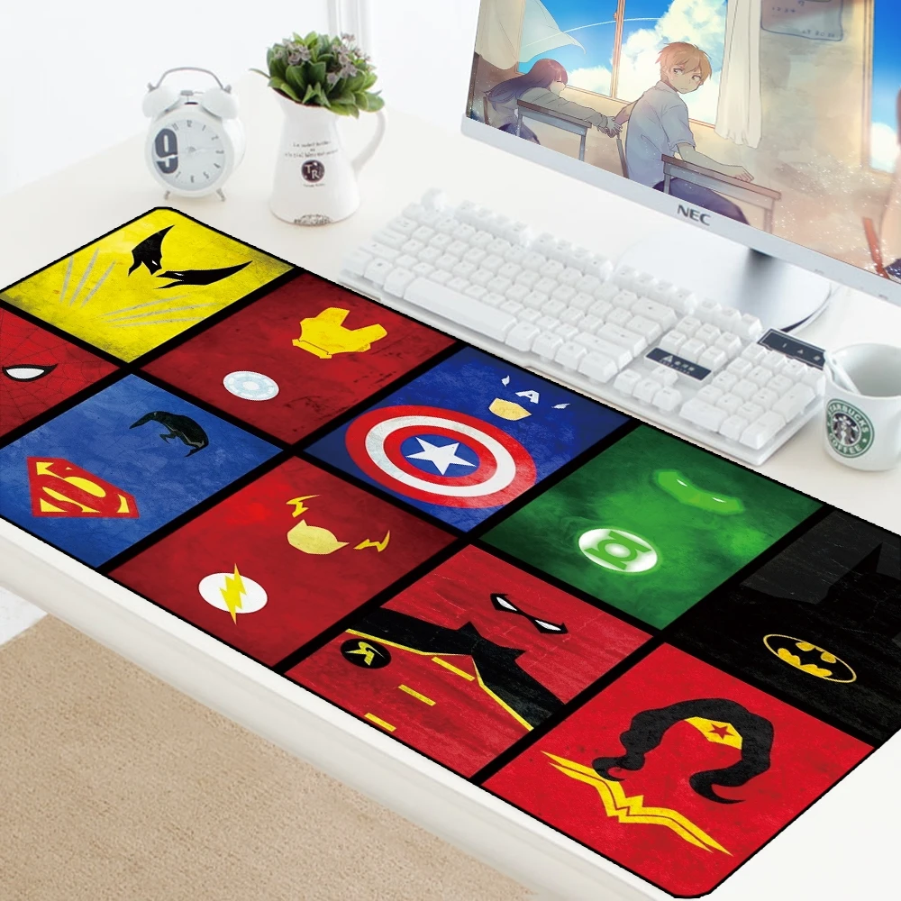 С логотипом комиксов Marvel коврик для мышки в стиле аниме компьютерный игровой коврик для мыши Клавиатура геймер ноутбук мультфильм коврик стол с мышкой PC Большой стол защита