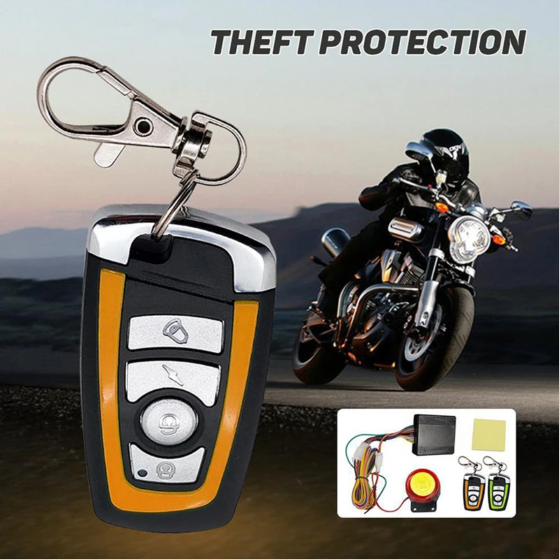 

1 Set Universal Two-way Motorcycle Scooter Security Alarm System Motorcycle Anti-theft 125dB Engine Start Remote Control Key