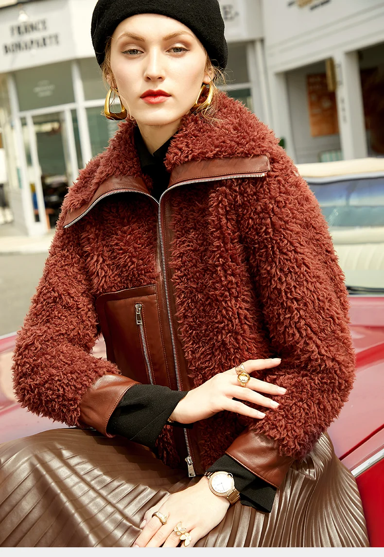 

High Quality 100% Real Wool Fur Jacket Autumn Winter Women's Coats Vintage Jackets for Women 2020 Roupas Femeninas Zjt1406
