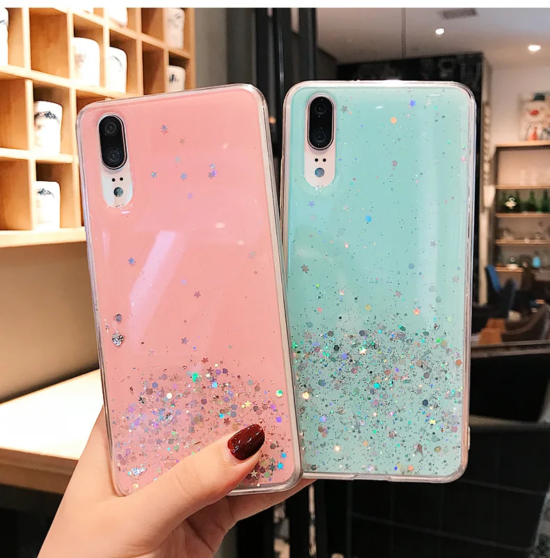 Блестящая Звезда силиконовая корпус для Huawei P10 Plus P20 Pro P30 Lite Nova 3i 3 mate 20 Honor View 10 30 P Smart Cover Capa
