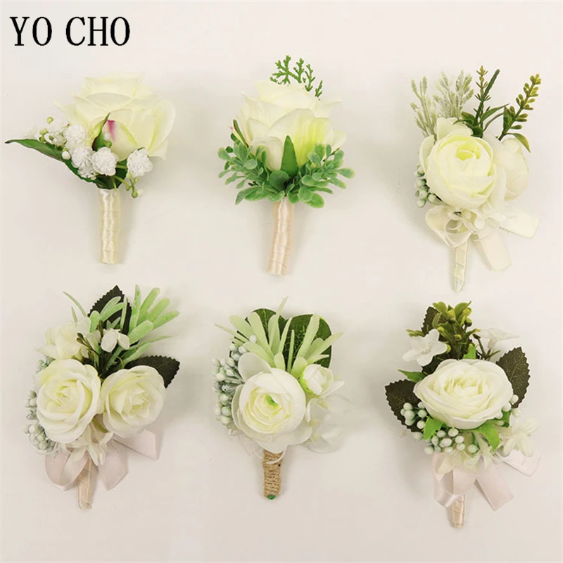 YO CHO белая бутоньерка для свадьбы на запястье подружки невесты искусственный