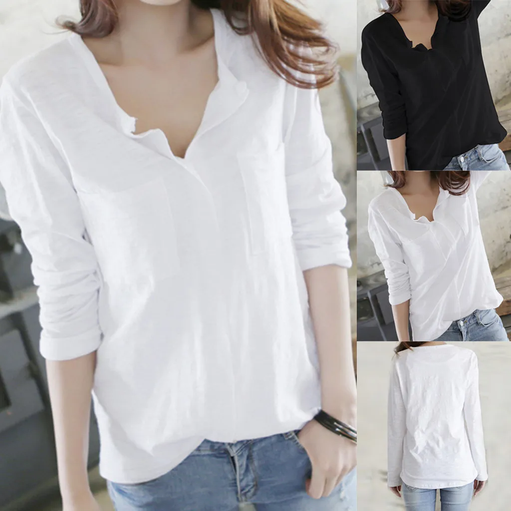 Женская Повседневная рубашка SAGACE модная популярная Однотонная с длинными