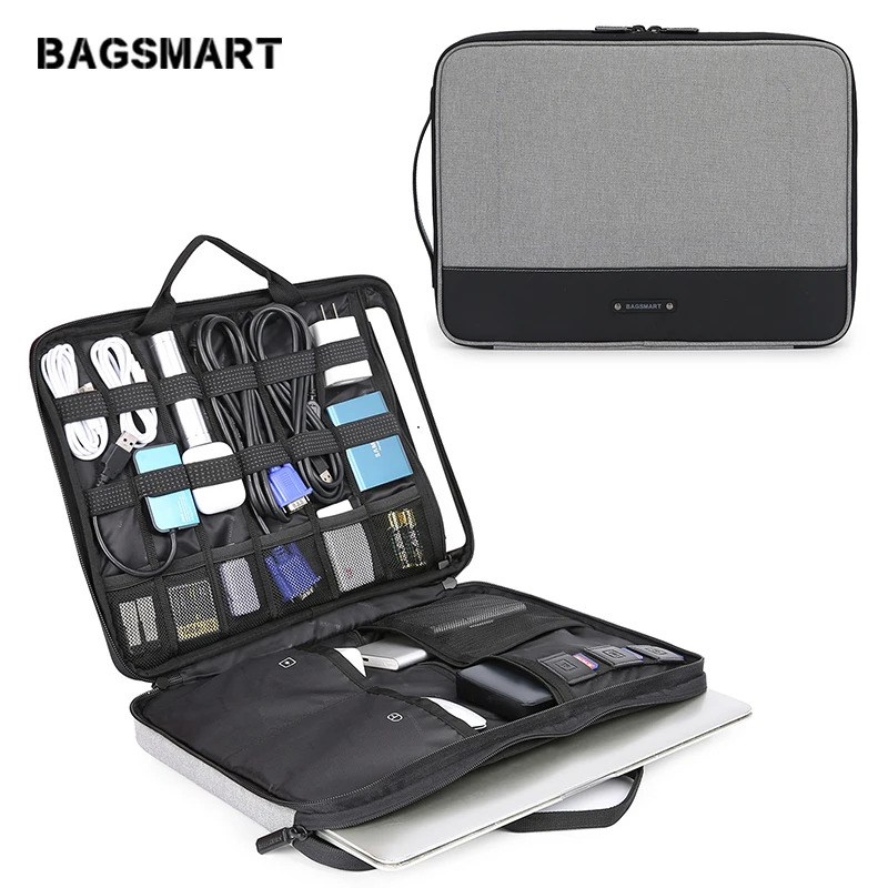 BAGSMART органайзер для поездок производства электроники аксессуары для ноутбуков сумка с 15 дюймов MacBook Pro отсек для кабель с адаптером для жестких дисков