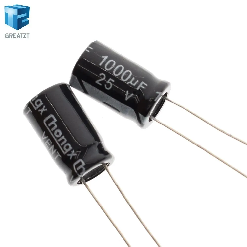 10 шт., электролитные конденсаторы, 25V1000UF 1000 мкФ/алюминиевая крышка, 25В 10*17 мм