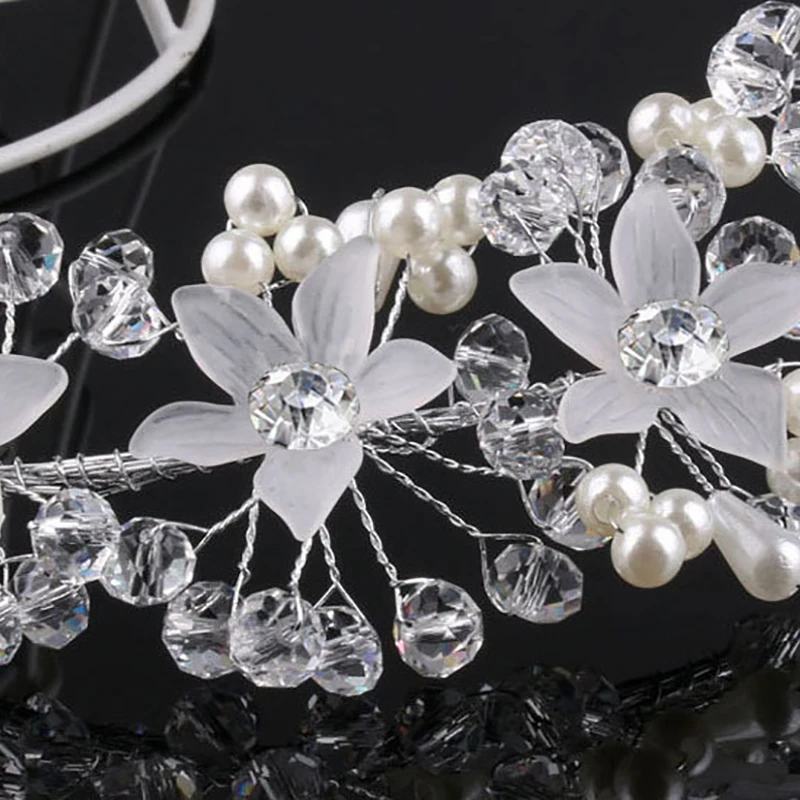 

Rhinestone Crystal Headband Bride Hair Accessories Women Wedding Pearl Headbands Bridal Hair Band Head Jewelry 2020 Hot Sale