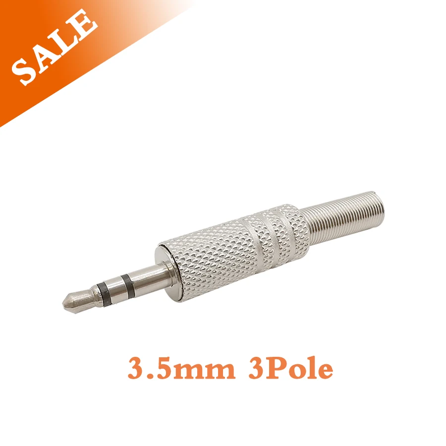 

1/2/5 Pcs Audio Connector 3.5mm 3Pole Headphone Stereo Audio Male Solder Plug Connector Most Earphone Jack Audio Solder Adapter