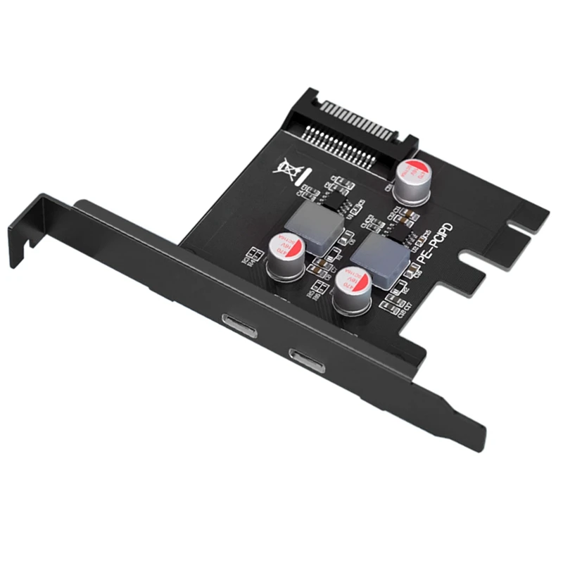 

PCIE to Type-C 2 Port Expansion Card PCIE Riser Expansion Card Dual Fast Charging PD 20W Type C Adapter Card
