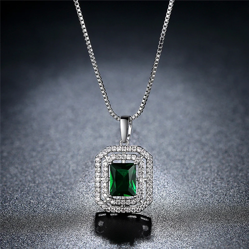 Роскошный модный квадратный кулон ожерелье для женщин элегантное свадьбы