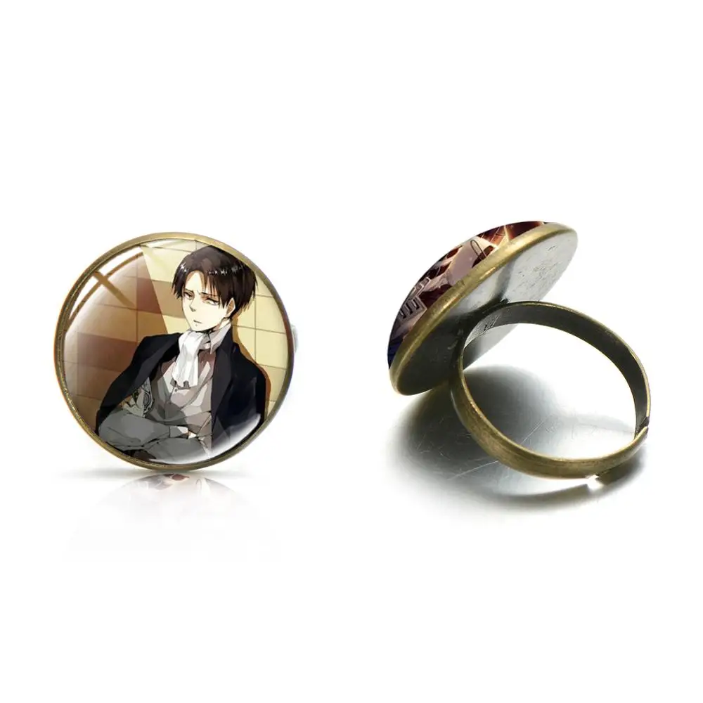 Attacking Giant Ring Anime Photo Glass Cabochon Men Women Jewelry For Fans Bronze Silver Color | Украшения и аксессуары