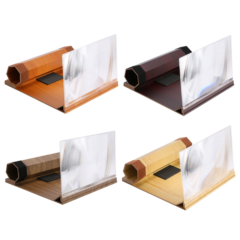 12-дюймовый настольный складной деревянный кронштейн мобильный телефон 3D HD видео