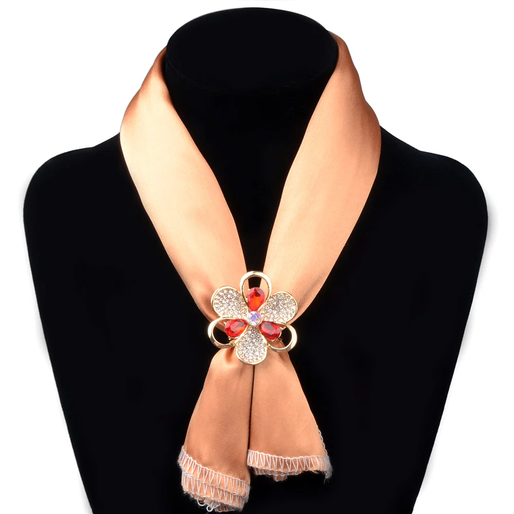 Chanfar модная Цветочная Пряжка для шарфа Хрустальная свадебная брошь со стразами