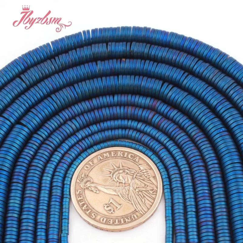 Бусины Из Натурального Гематита голубые Forst Рондель каменные бусины стандартное