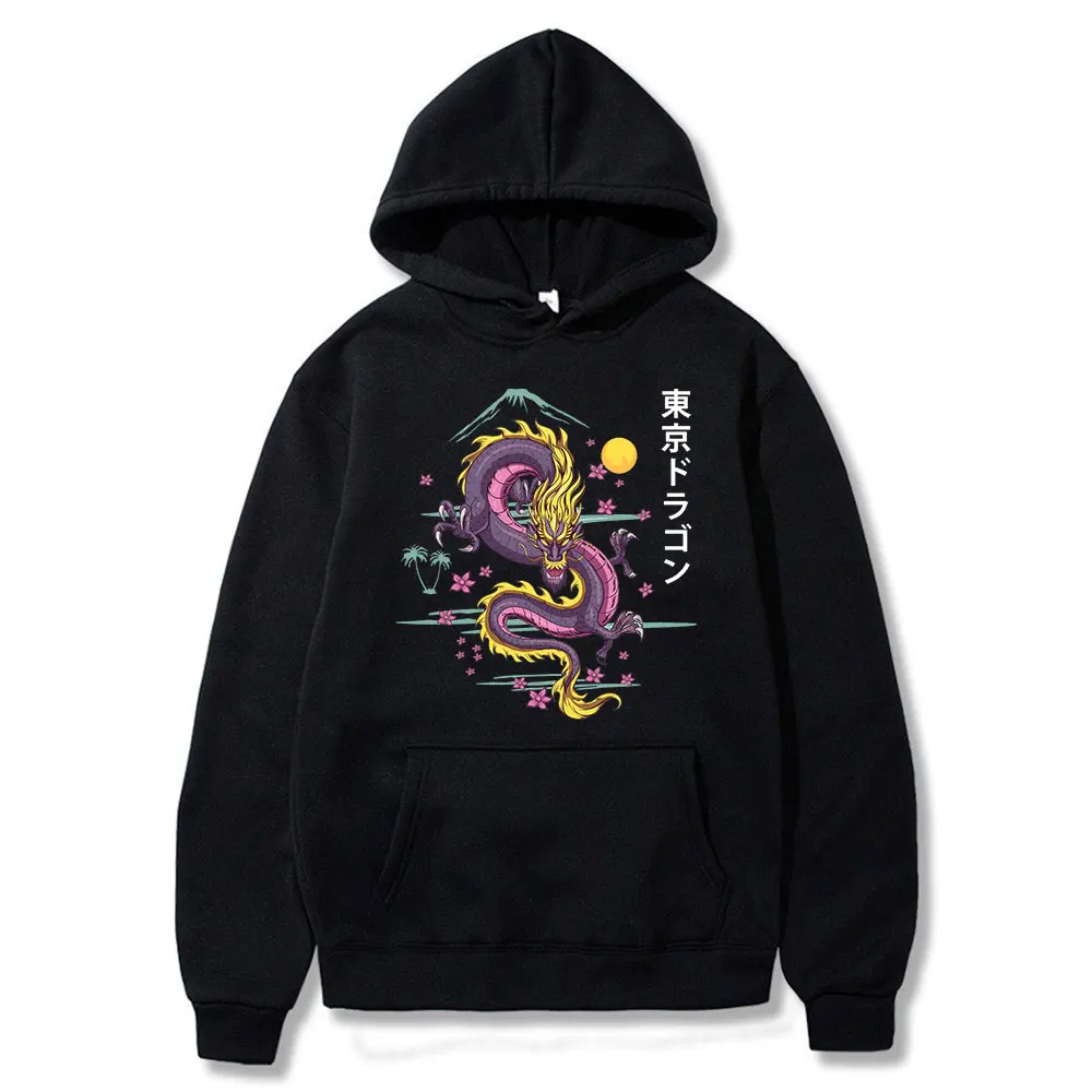 

Vintage Hoodie Harajuku Chinese Dragon Print Women's Hooded Sweatshirt Oversize Hip-hop Sweatshirt Streetwear Women's Hoodie