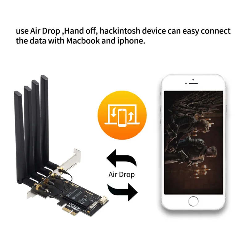 Беспроводной адаптер 1750 Мбит/с 2 4G/5G для Mini PCI E bcm9360cd 802.11ac Bluetooth 4 0 Wifi карта MacOS Для