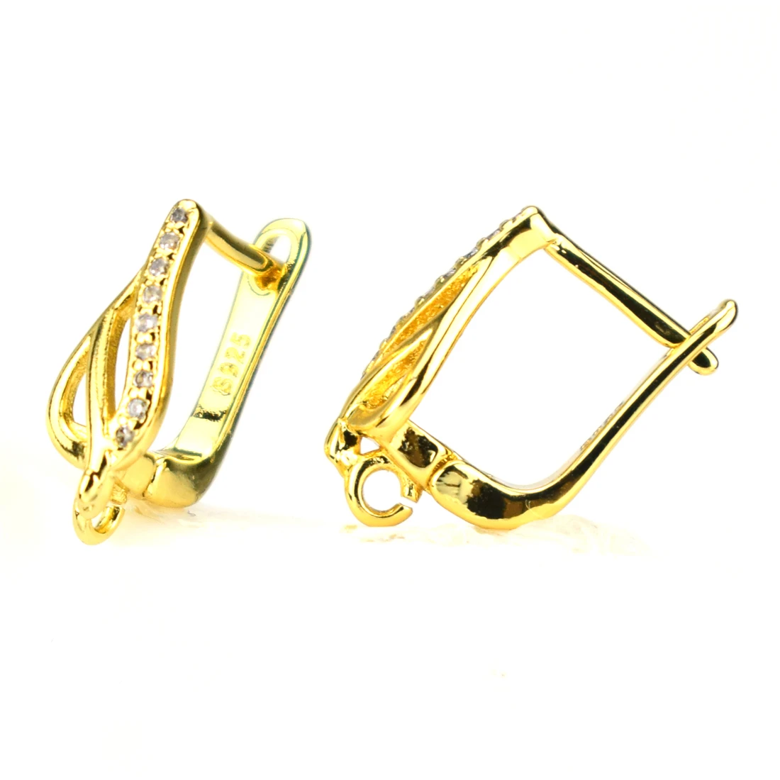 Новинка женские золотые серьги-клипсы квадратные серьги с микро-инкрустацией из